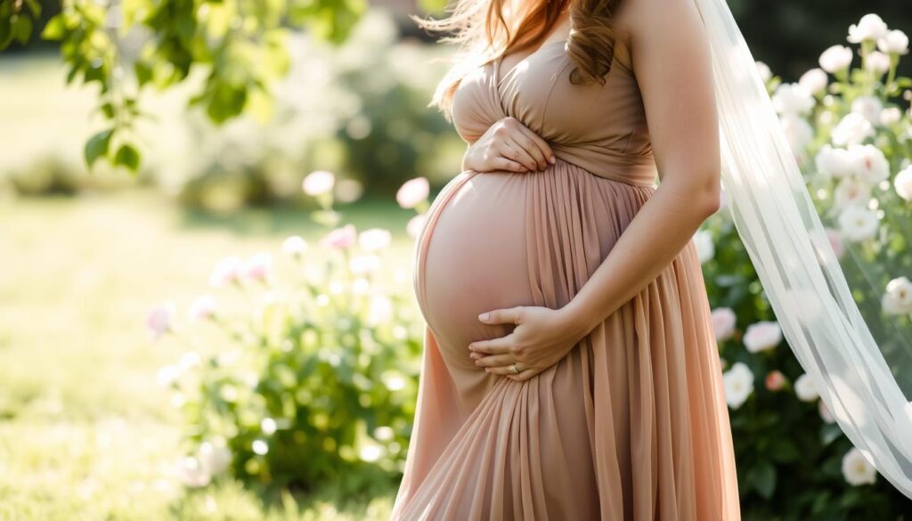 Kobieta w ciąży na sesji zdjęciowej
