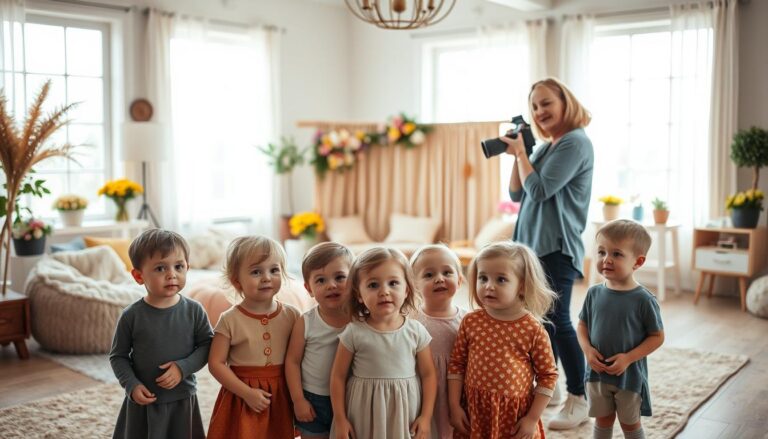 przygotowanie dzieci do sesji rodzinnej w studio, fotografia rodzinna,