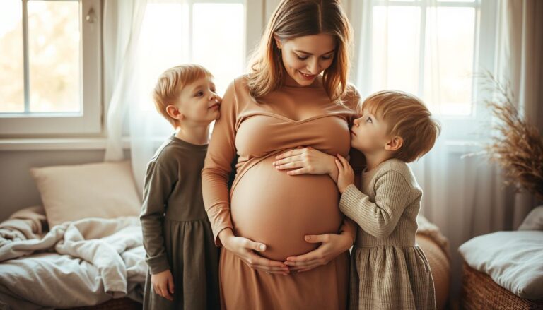 sesja ciążowa z rodzeństwem Bielsko-Biała, przygotowanie dzieci do sesji,